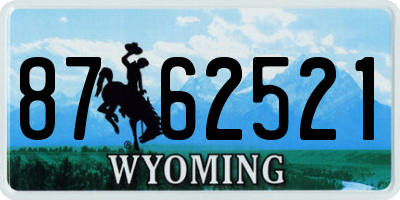 WY license plate 8762521