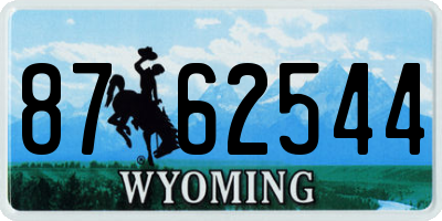 WY license plate 8762544