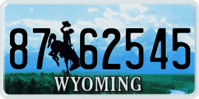 WY license plate 8762545