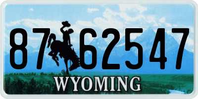 WY license plate 8762547