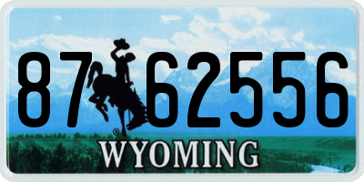 WY license plate 8762556