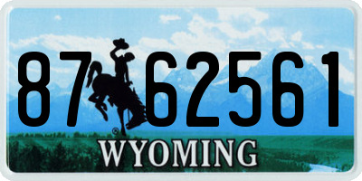WY license plate 8762561