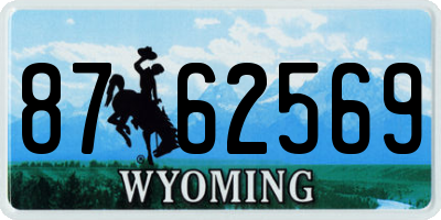 WY license plate 8762569