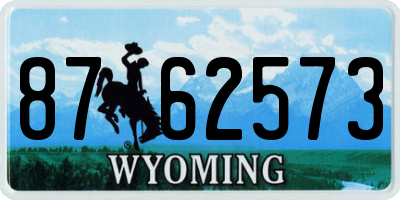 WY license plate 8762573
