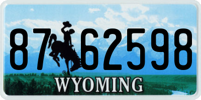 WY license plate 8762598
