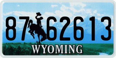 WY license plate 8762613