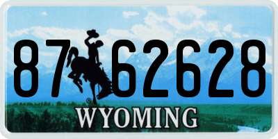 WY license plate 8762628