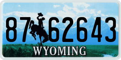 WY license plate 8762643