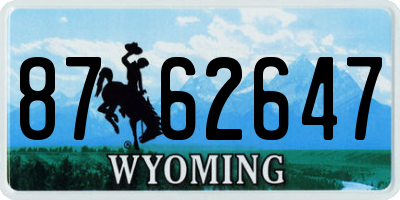 WY license plate 8762647