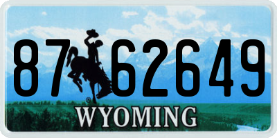 WY license plate 8762649