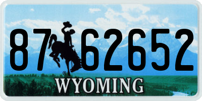 WY license plate 8762652