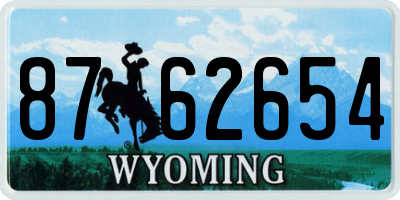 WY license plate 8762654