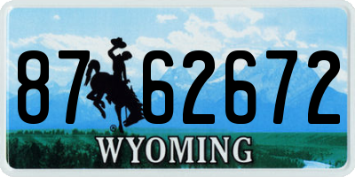 WY license plate 8762672
