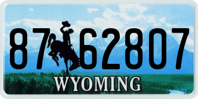 WY license plate 8762807