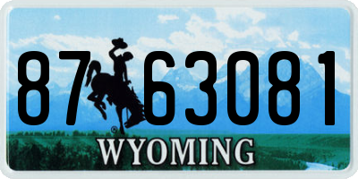 WY license plate 8763081