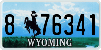 WY license plate 876341