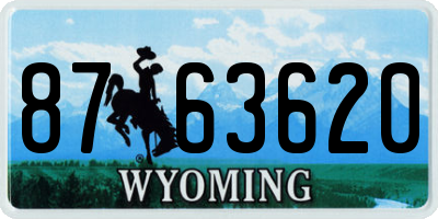 WY license plate 8763620