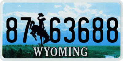 WY license plate 8763688