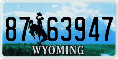 WY license plate 8763947
