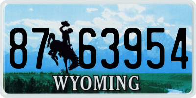 WY license plate 8763954