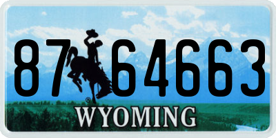 WY license plate 8764663