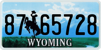 WY license plate 8765728
