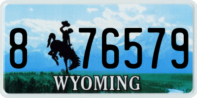 WY license plate 876579
