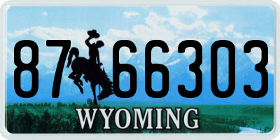 WY license plate 8766303