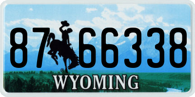 WY license plate 8766338