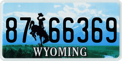 WY license plate 8766369