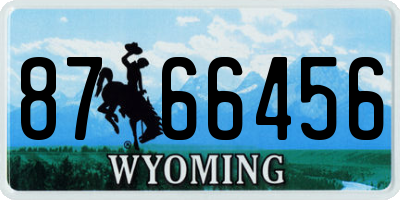 WY license plate 8766456