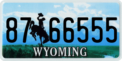 WY license plate 8766555