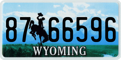 WY license plate 8766596