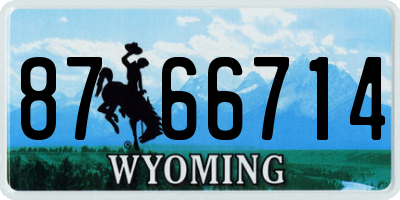 WY license plate 8766714