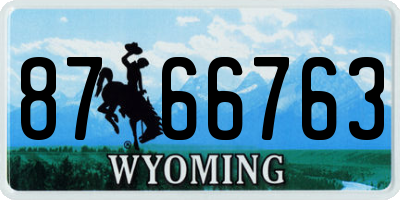 WY license plate 8766763