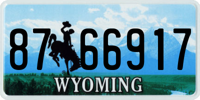 WY license plate 8766917