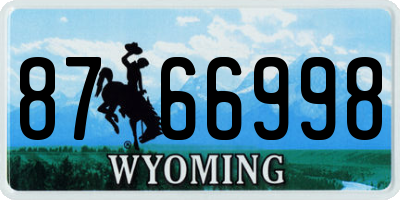 WY license plate 8766998