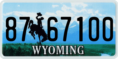 WY license plate 8767100