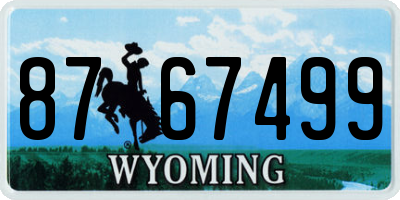 WY license plate 8767499