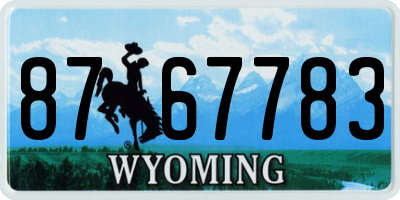 WY license plate 8767783
