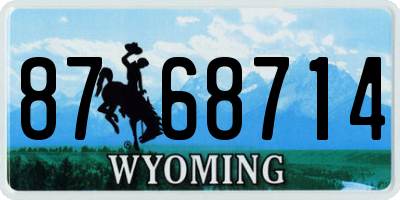 WY license plate 8768714