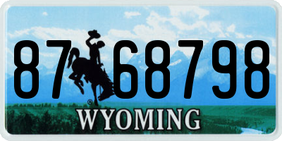 WY license plate 8768798