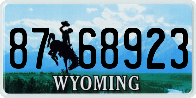 WY license plate 8768923
