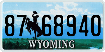 WY license plate 8768940
