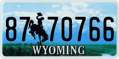 WY license plate 8770766