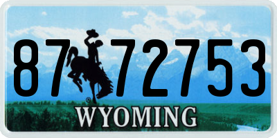 WY license plate 8772753