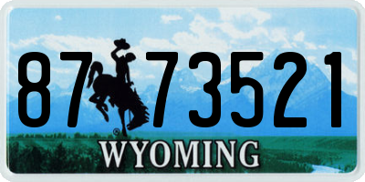 WY license plate 8773521