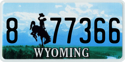 WY license plate 877366