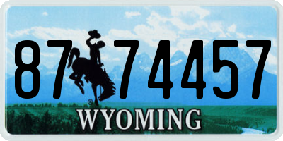 WY license plate 8774457