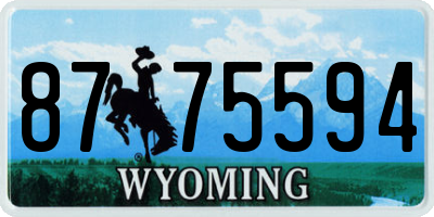 WY license plate 8775594